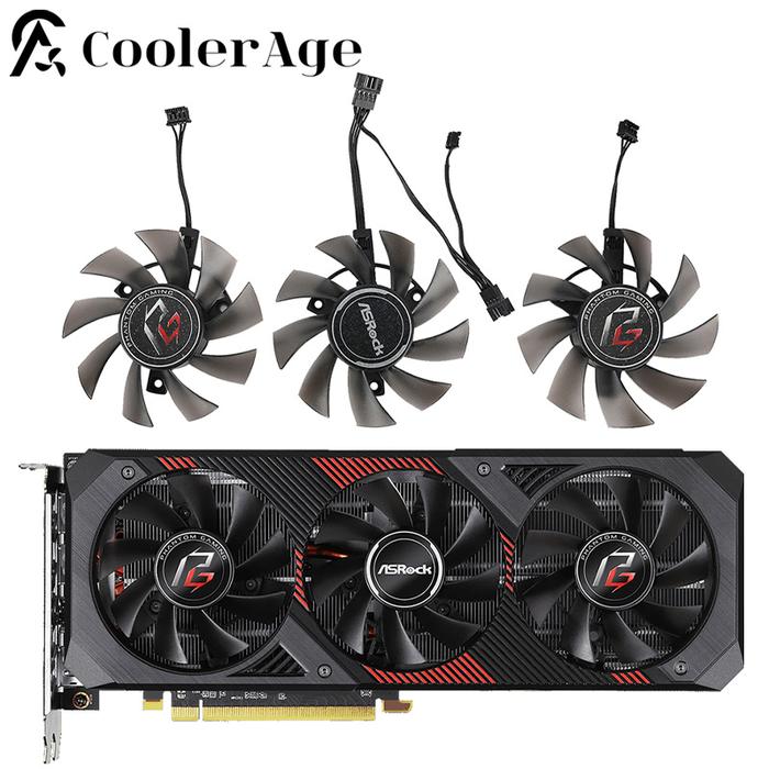 Jual New 75MM T128015SH Cooler Fan Replacement For ASROCK AMD Radeon RX ...