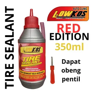 LOWKOS Cairan Tubles 350ml Stiker Merah Bonus Obeng Pembuka Pentil Penambal Ban Otomatis Anti Ranjau Paku