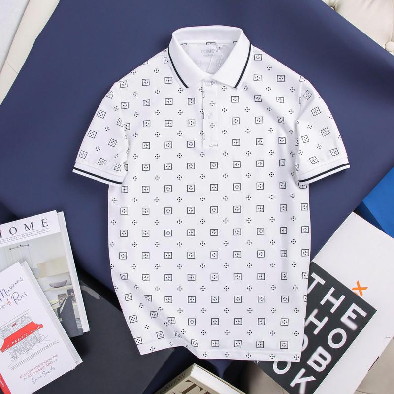 Áo Thun Polo nam chất vải CVC co giãn thấm hút tốt họa tiết đơn giản CÓ TÚI ngay ngực và họa tiết BI VUÔNG.