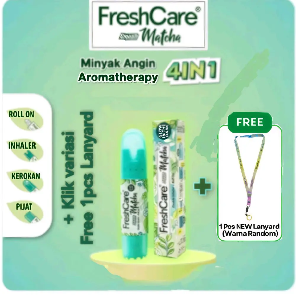 FRESHCARE SMASH MATCHA 8ML TERBARU 4 IN 1 DOUBLE IN HALLER ROLL ON