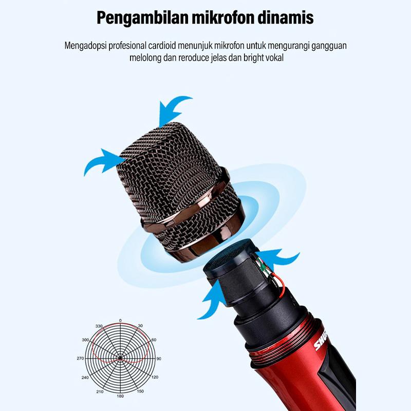 SHURE-302 Mikrofon Nirkabel Karaoke Profesional Mikrofon Nirkabel Mikrofon Ganda Murah 2
