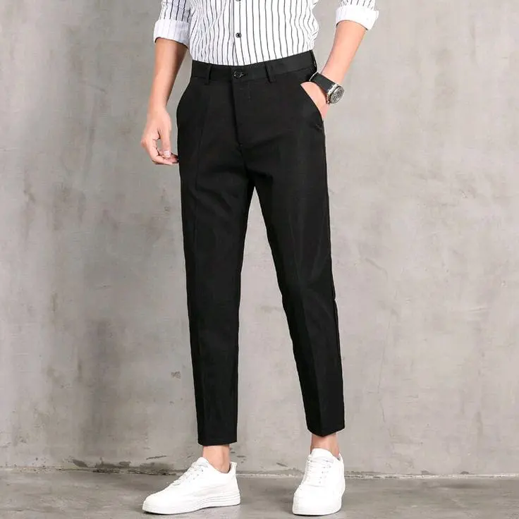Celana kantor formal slimfit Nyaman Pria Panjang Casual Kerja Hitam Lembut