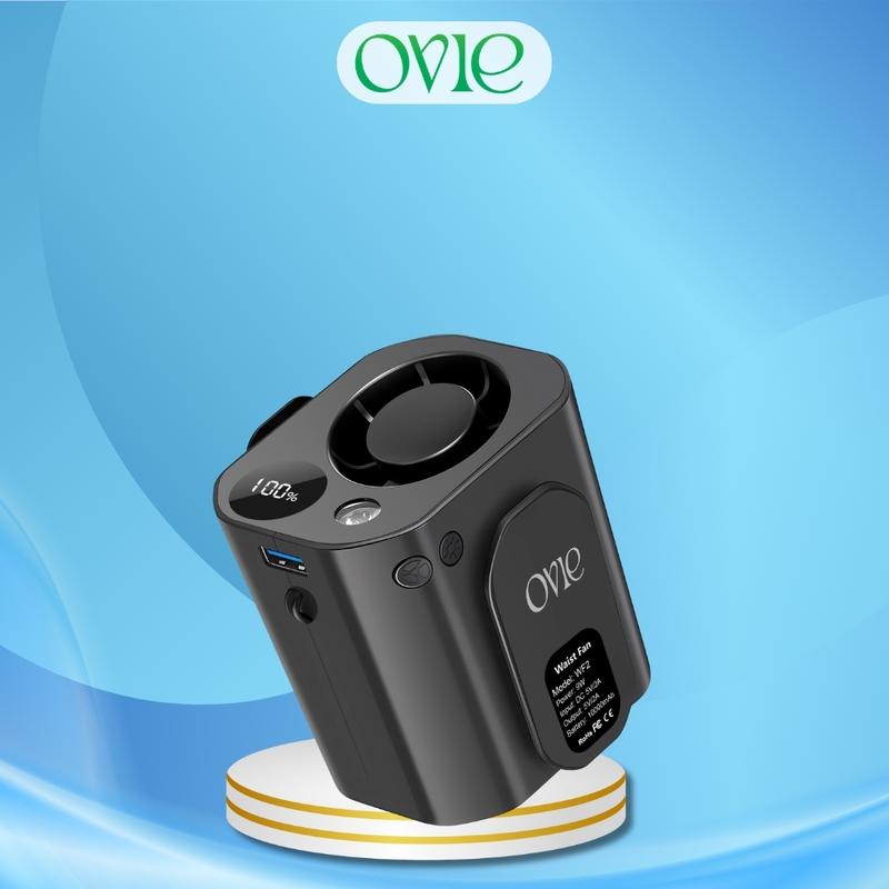 Quạt kẹp thắt lưng OVIE WF2 tích điện 10000mAh kiêm Sạc Dự Phòng Đeo Thắt Lưng Đeo Cổ có đèn hiển thị pin quạt Fan Phụ Kiện 