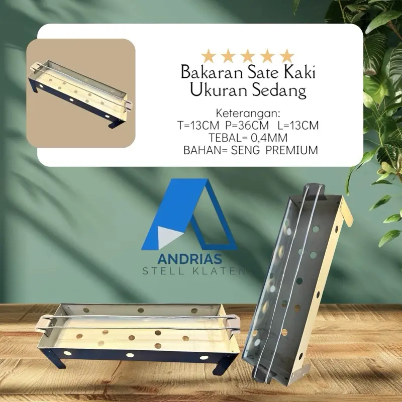 BAKARAN SATE KAKI TEBAL 0,4mm Kaki/ Bakaran Sate Kaki/ Bakaran Sate Murah/ Bakaran Bakso/ Bakaran Ayam/ Bakaran Jagung/ Alat Panggang 1