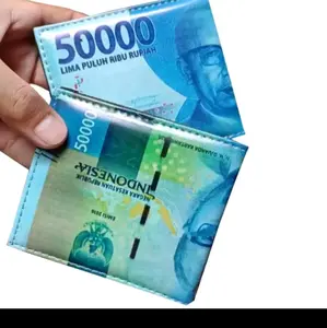 Dompet Lipat Karakter Uang Pria 100rb dengan Bonus Kotak -  dompet Kartu