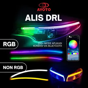 DRL ALIS RGB PREMIUM & DRL ALIS 2 MODE FITUR WELOME KONEKSI APLIKASI BLUETOOTH WELCOME LIGHT SEIN RUNNING 200+ MODE APLIKASI / LAMPU KENDARAAN MOBIL & MOTOR