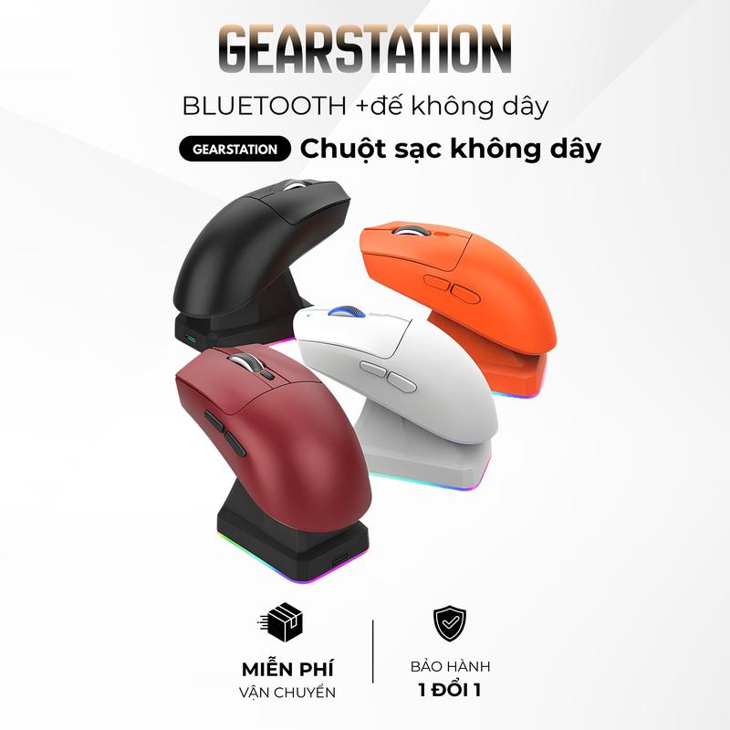 Chuột Gaming LEAVEN X3 Chip Pro, Chuột Không Dây Có Dock Sạc, 3 Mức DPI, Led RGB