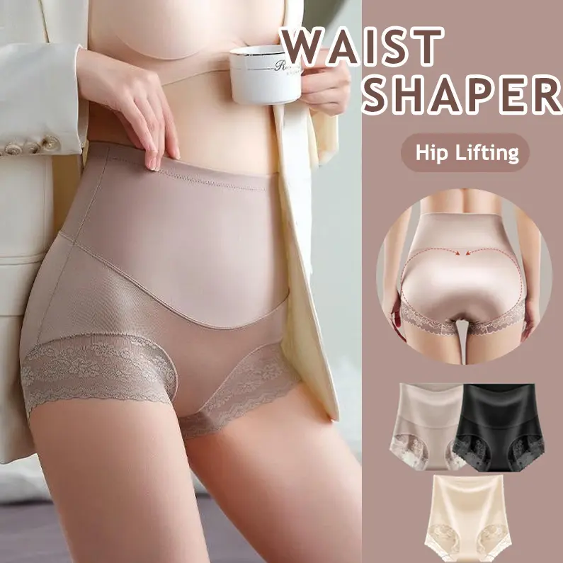2Pcs Hot Style Silky High Waist Shaping Underwear Breathable and Traceless Body Shaper For Women