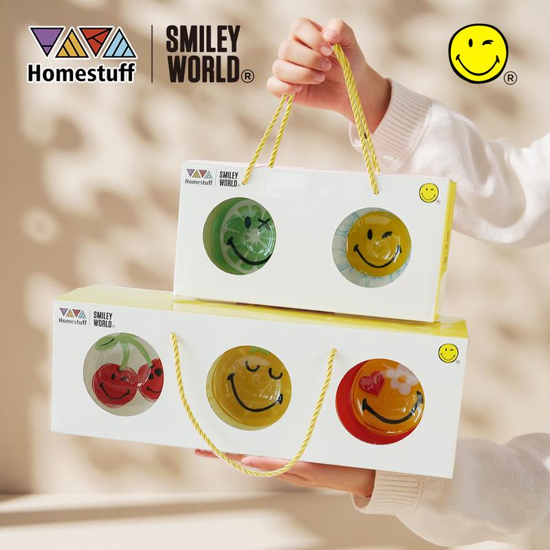 [SNI] HOMESTUFF x SmileyWorld / Hampers Mangkok Set SmileyWorld / Motif SmileyWorld lucu / Bowl Set Japanesse motif SmileyWorld Souvenir / Garansi 2