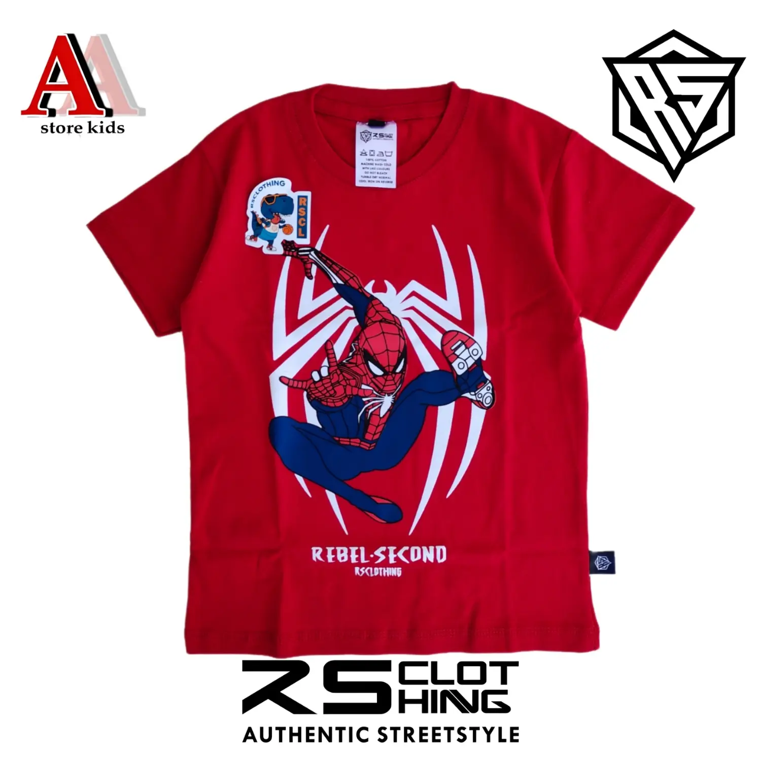 Baju kaos anak laki laki motif spiderman bahan katun 30s