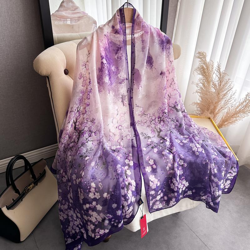 Khăn Quàng quàng cổ Nữ Dài, Cao Cấp Mới, Chất Liệu Voan Và Lụa, Thoáng Khí, Khăn Choàng Đi Biển, Khăn Quàng quàng cổ In Họa Tiết, Cỡ Lớn 90 * 180CM 1006-11
