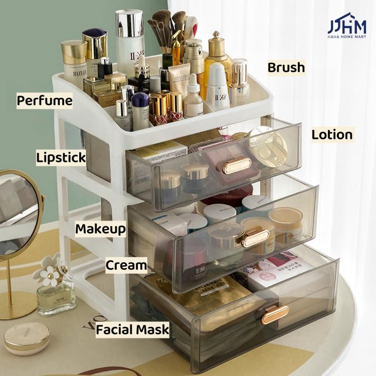 SG Makeup Storage Box Cosmetic Organizer Skincare Storage Box Quality Makeup organizer Case Dustproof With Handle and Drawer Plastic Kitchen Room SG Makeup Storage Box Cosmetic Organizer Skincare Storage Box Quality Makeup organizer Case Dustproof With Handle and Drawer Plastic Kitchen Room