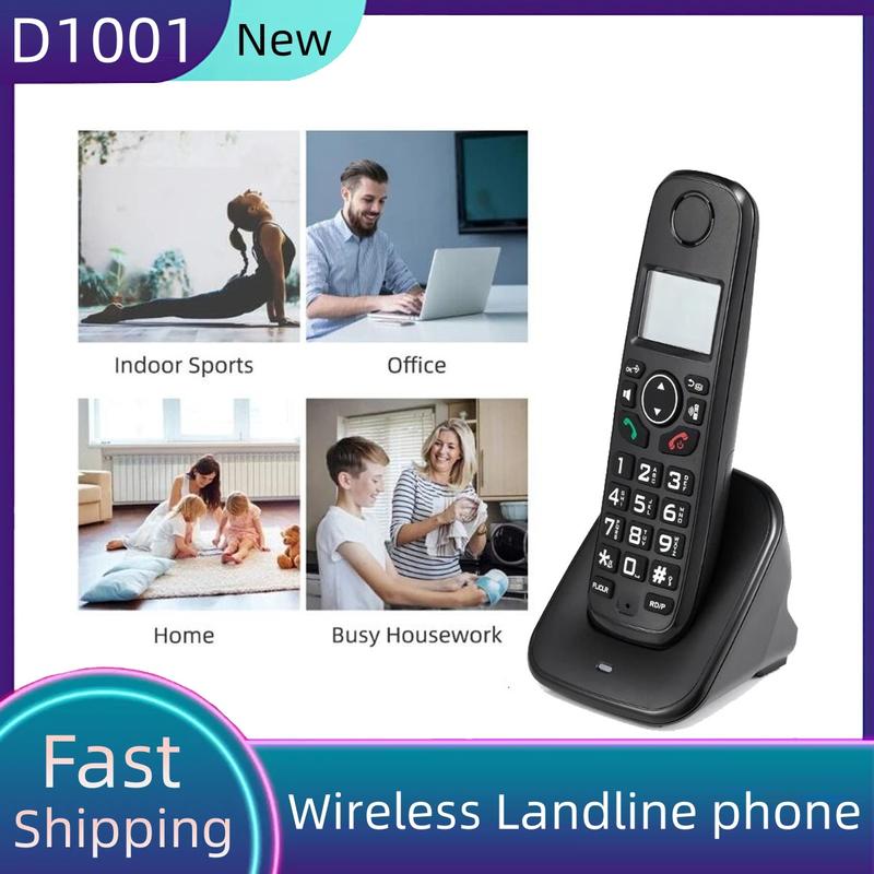 D1001 Wireless Landline Phones With Caller Display Redial Hands-free ...