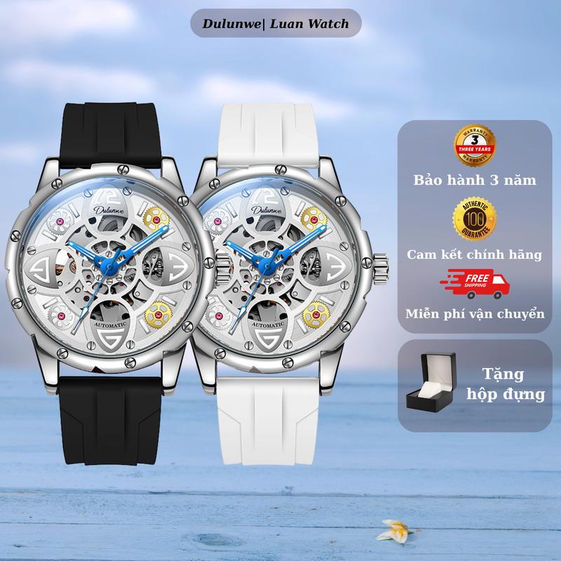 Đồng hồ cơ Dulunwe No.6033 Bản 4 Cánh Hoa Anh Đào Size 42mm chống nước 5ATM Watch Đeo Tay Nam 