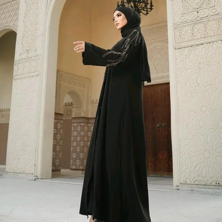 Baghdad Abaya Gamis kekinian, untuk acara resmi maupun santai Muslim Dewasa Remaja Hitam Pesta Dress Kondangan
