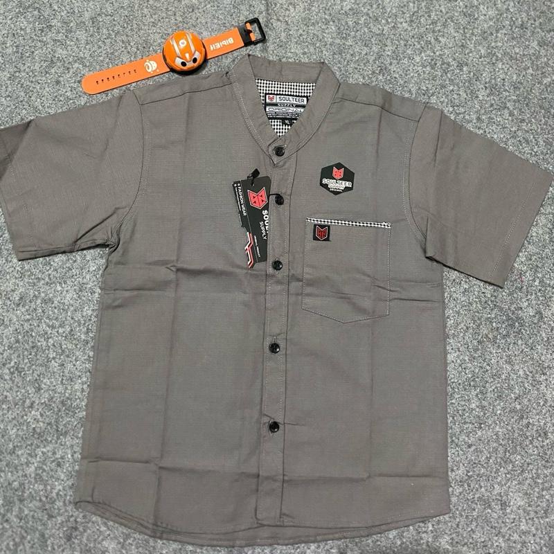 Kemeja Polos Anak Laki-laki Lengan Pendek Usia 3-12 Tahun Kain Katun Cigaret Premium Best Quality Fashion Baju 6
