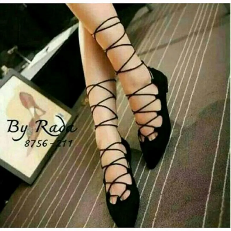 sepatu wanita casual hitam style gladiator Shoes Sneakers Cewek