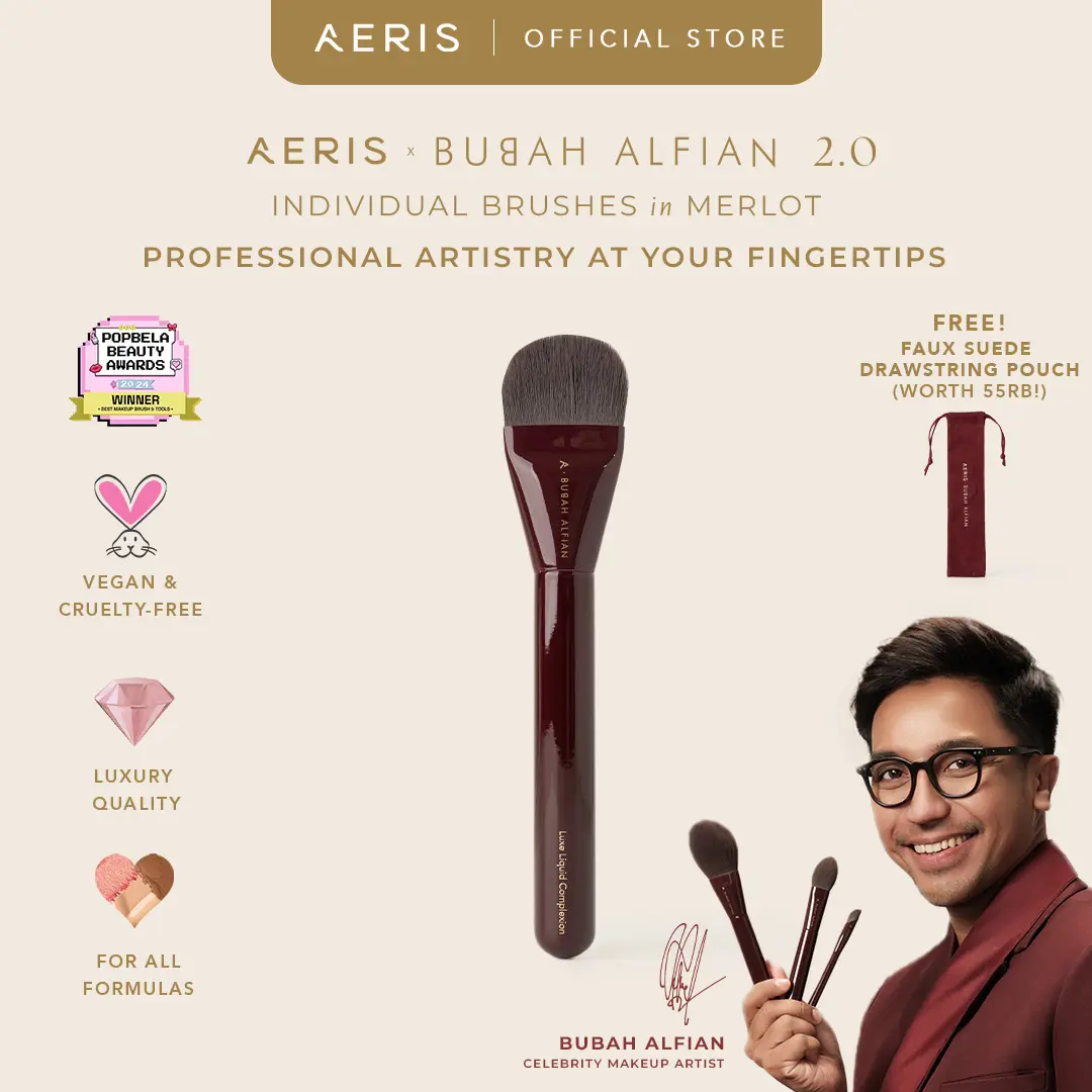 Aeris Beauté x Bubah Alfian 2.0 Limited Holiday Edition Single Brush | Brush Make Up Kuas Rias Lembut Premium Berkualitas Profesional MUA