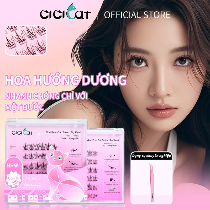 Lông Mi Giả, CICI CAT, Không Keo, Dung Tích Lớn, Cong Tự Nhiên, Dày Và Dài, Không Thấm Nước Và Mồ Hôi, Nhiều Kiểu Lựa Chọn Women Trang Điểm Cosmetic Mỹ Phẩm 7