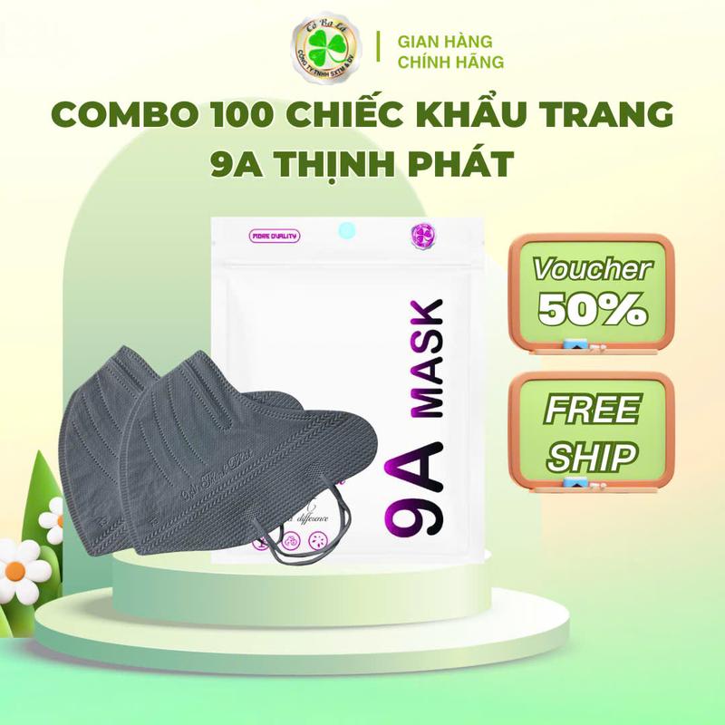 100 Chiếc KHẨU TRANG 9A THỊNH PHÁT 5 Lớp dày dặn, form to, che kín khuôn mặt size 45-99kg