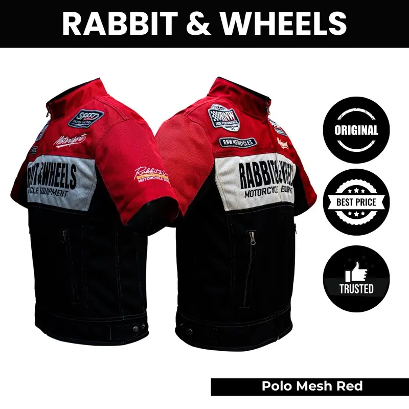 Jaket Motor Polo Mesh Red Rabbit & Wheels 3