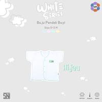 Gambar NOVA White Series - Baju Bayi - Baju Kancing Pendek Bayi  0-3 bulan (1 pcs) - LIST BIRU dari nova baby Kota Bandung 3 Tokopedia