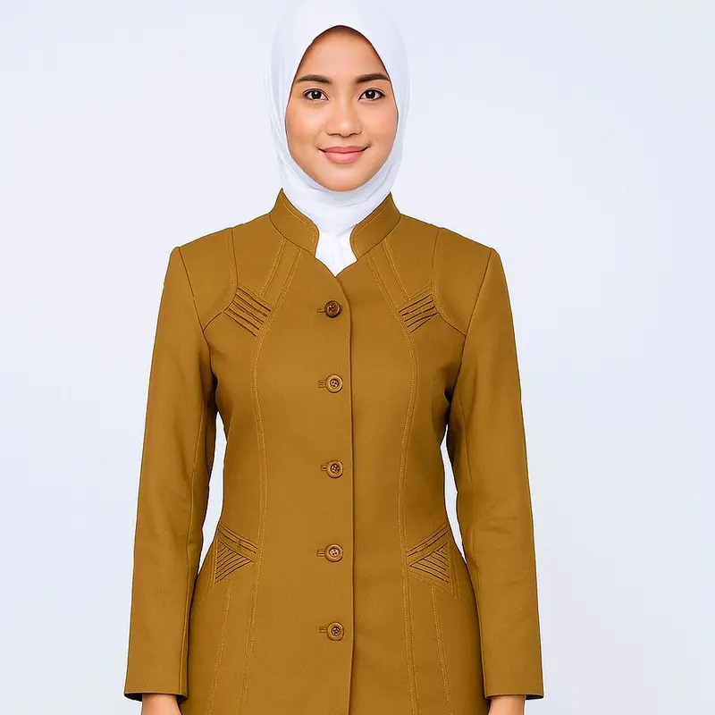 Stelan Blazer Baju Guru Wanita Khaki Tua dan Muda Size S-5L Seragam Kantor Setelan Kerja 0