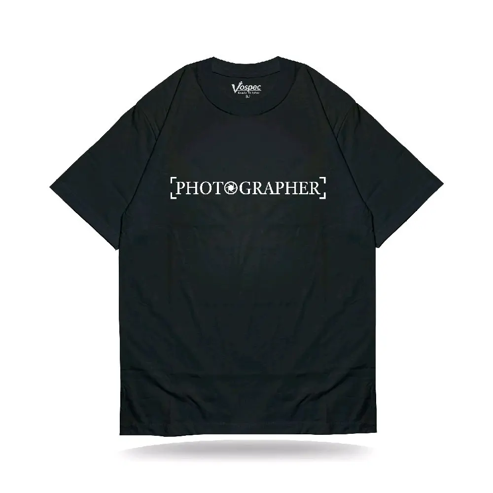 Vospec t-shirt Photographer quality cotton combed reaktif premium | lengan pendek | kaos hitam