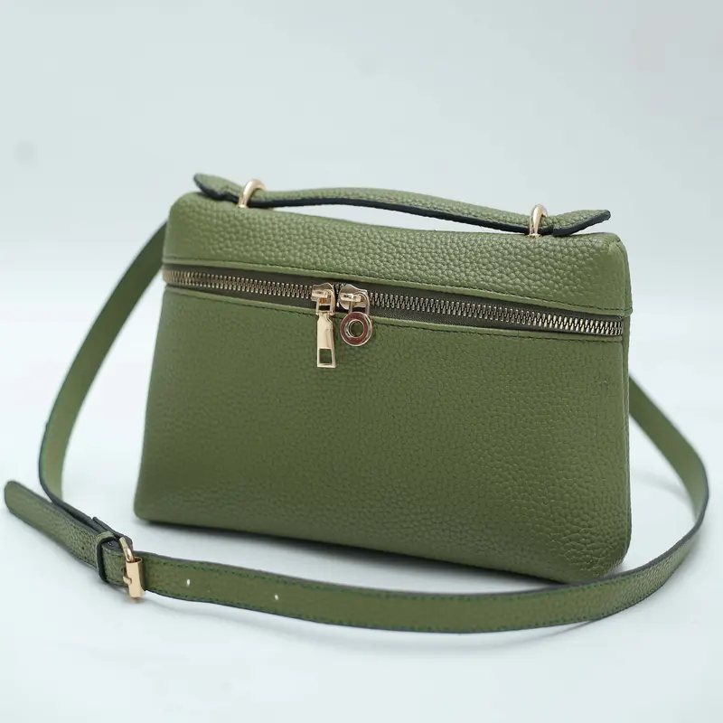 Tas slempang wanita loora piana Tas teng-teng Top Handle bag tas bahu wanita tali bisa diatur Black Kulit 4