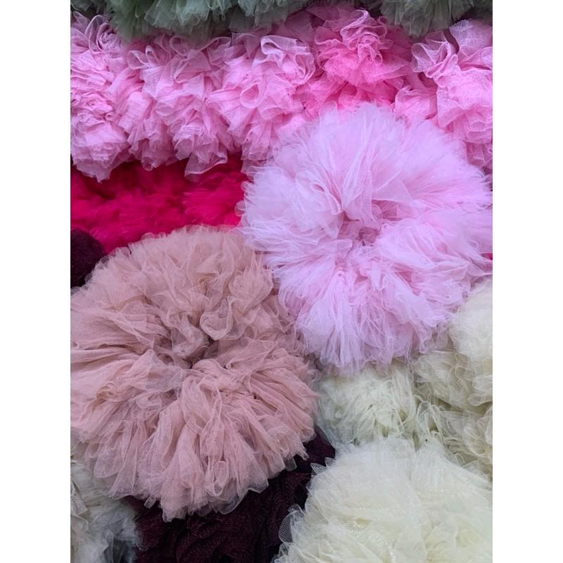 COD cepolan hijab anti pusing ikatan rambut scrunchie karet cepol tille premium Kunciran Anak 1