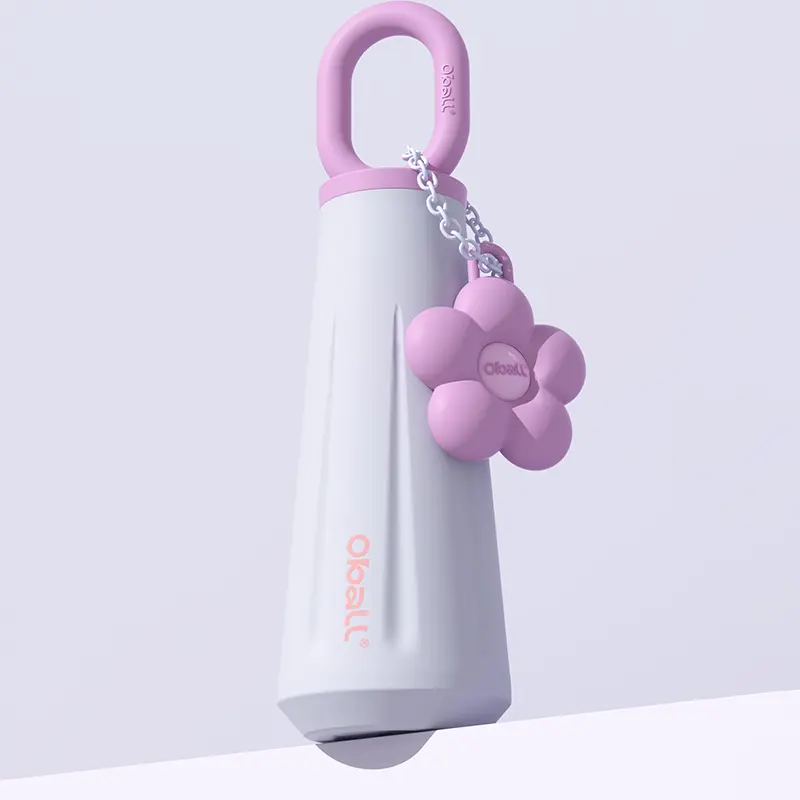 Dopamine Goddess Cup Stainless Steel Vacuum Tumbler Botol Minum Perempuan dengan Keychain Bunga Lucu 4