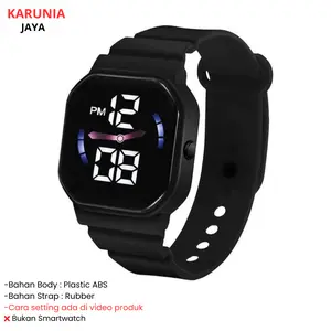 KJ Jam Tangan Pria Wanita LED Digital Rubber Electronic Fashion Couple Anak Remaja Premium RM062