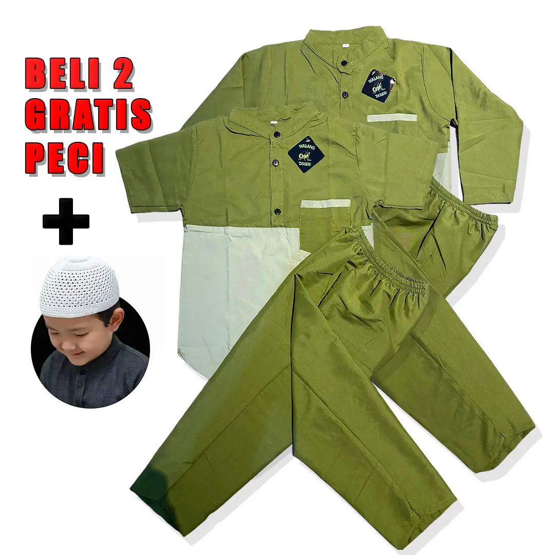 Setelan Celana Baju Koko Anak Laki-Laki Model Suriname Kombinasi Warna Trendy untuk Usia 1-13 Tahun - Baju, Muslim Peci Katun Kurta Panjang Remaja