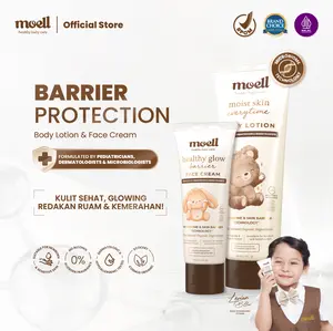 Moell Bundling Body Lotion & Face Cream - Daily Moisture Lotion - Melembapkan,Melindungi & Memperkuat SkinBarrier - Pilihan Ibu Hamil & Menyusui - Formulasi Dokter