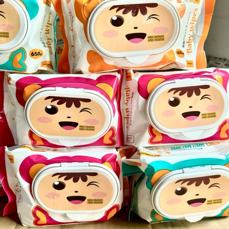 COMBO 10 gói khăn ướt Baby wipes 650gr ( bớt nước còn 380-400gram để vận chuyển đỡ bể)