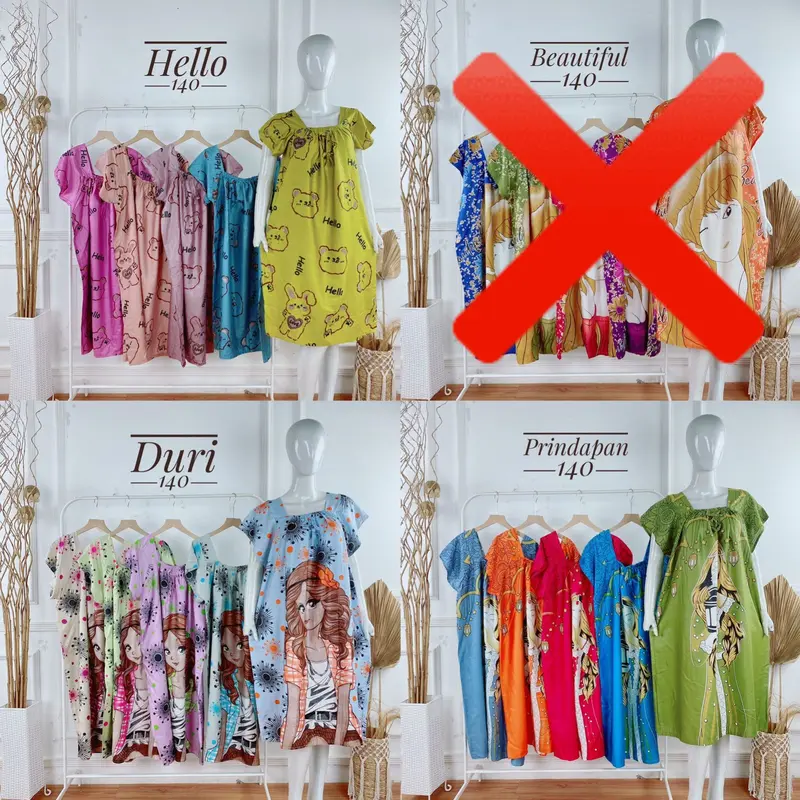 5pcs Daster Kekinian Wanita Dress Fuji Motif Busui Rayon Bumil Panjang 3