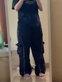 Product Review of Unbroken Officiall Y2K BUGGY PANTS CARGO Casual UNISEX Celana Panjang unsex regular wanita loose baggy skena outfit cewe ootd bawahan parasut karet  Hitam Jogger Cewek from W**t 0