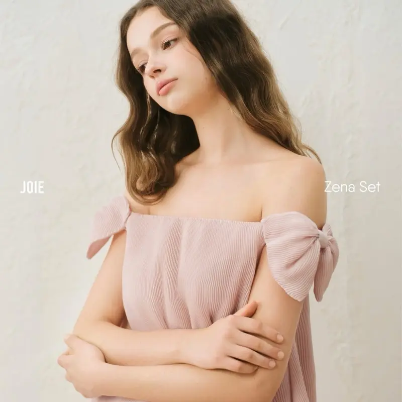 Áo trễ vai dáng baybydoll phối tay nơ phồng Zena Top | BigBuy360 - bigbuy360.vn