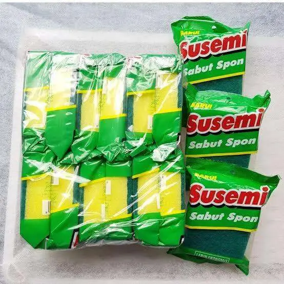 (1 lusin /12 pcs) Sabut Spon Cuci Piring Halus Kasar SUSEMI murah 0