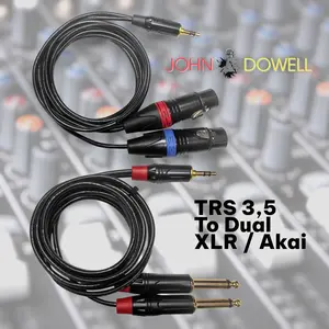 Kabel Aux Dual 6,5 mm akai to 3,5 mm ( Stereo)