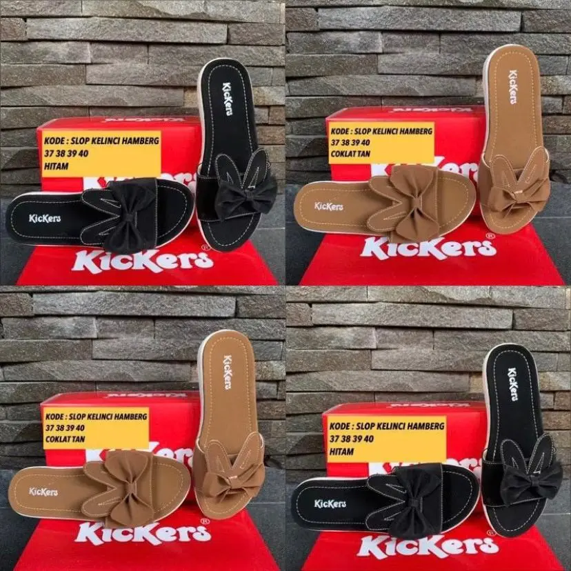 Sandal Slop Wanita Rumahan flat empuk nyaman Kelinci