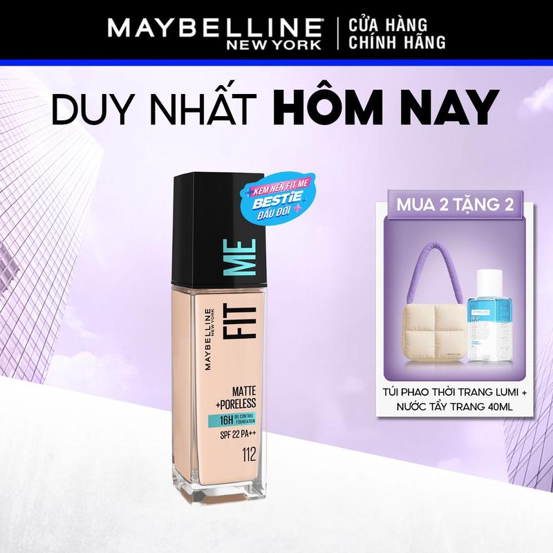 Kem nền mịn nhẹ kiềm dầu Fit Me Maybelline New York Matte Poreless Foundation 30ml