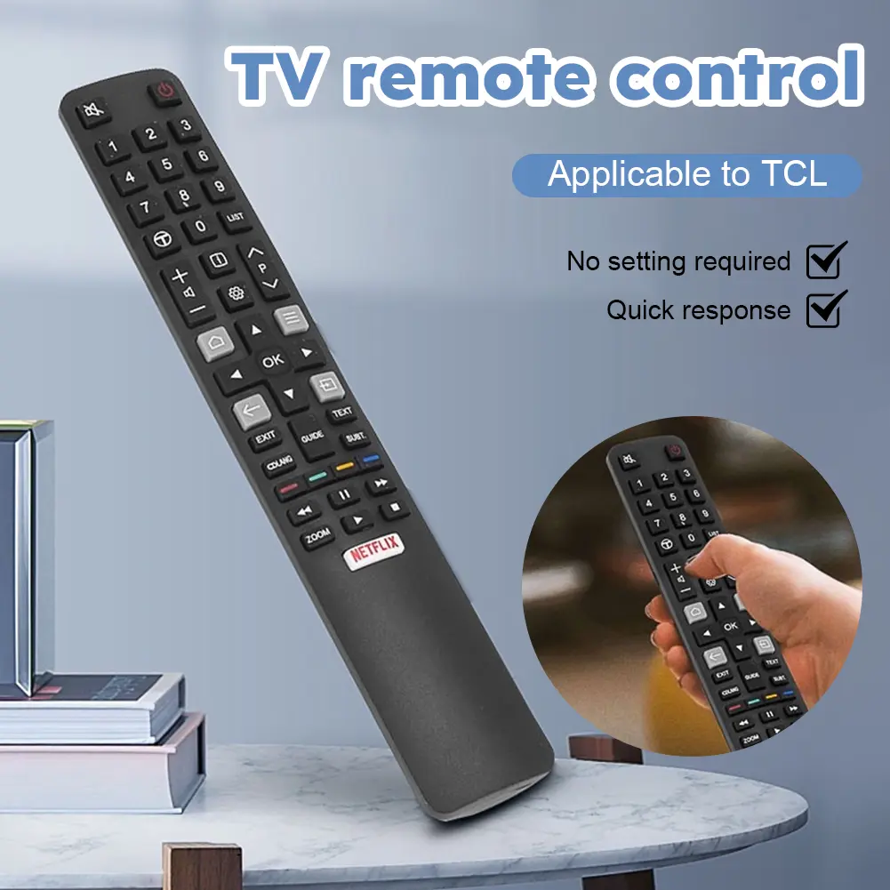 Tombol Lembut Remote Control TV Memantul Dengan Cepat Ringan Cocok Untuk TCL Smart TV Home Replacement Remote Control