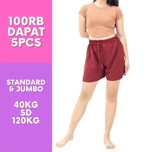 VIDELIN Paket 100 rb 5PCS Celana Pendek Jumbo Harian Tidur – Adem, Karet, Fit Nyaman