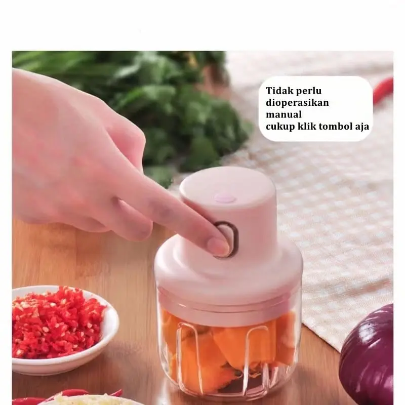 Blender Portebel Elektrik Tanpa Kabel / Mini Chopper 250ML / Mesin Blender Choper Dengan Pisau yang awet 0