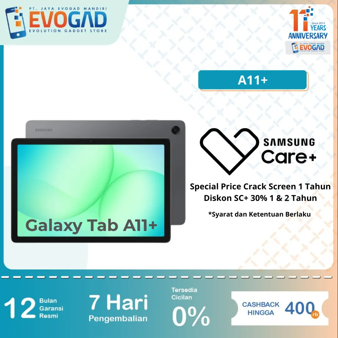 Samsung Galaxy Tab A11+ 5G 6/128GB UHD 4K 11inch 90Hz, Dolby Atmos Audio, 7040mAh Garansi Resmi Samsung Indonesia 1 Tahun