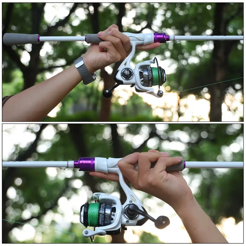 Sougayilang 1.8m Carbon Fishing Rod Spinning Reel Fishing Set with 5.2:1 Gear Ratio Stainless Steel Fishing Tackle 6
