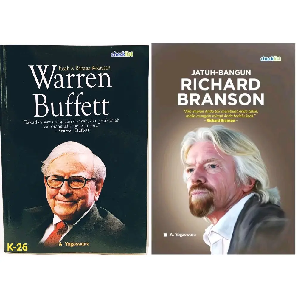 PAKET ISI 2 BUKU BESTSELLER : Kisah & Rahasia Kekayaan Warren Buffett & Jatuh-Bangun Richard Branson