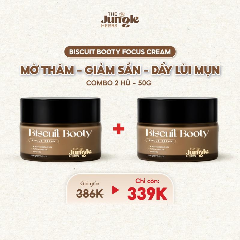 Combo tiết kiệm x 2 Kem Hỗ trợ giảm thâm mụn làm mềm mịn vòng 3 nách Biscuit Booty - The Jungle Herbs