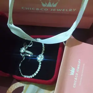 Cincin Wanita Elegan + Gelang Perak Terbaru | Cincin Janji Tunangan Couple | Gaya Korea Sederhana Cocok untuk Hadiah & Acara Sehari-hari CHIC&CO JEWELRY adjustable aksesoris anti luntur anti perubahan warna garansi 1 tahun COD 29 SL02